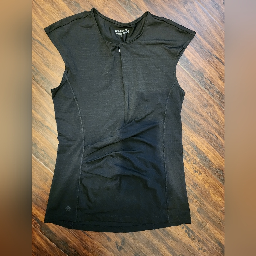 Athleta quarter-zip top cap-sleeves